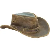 Infinity Leather Cowboy Aussie Echtlederhut Australian Tan Braun Western Outback Bushhut