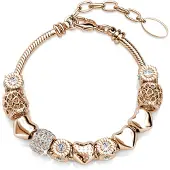 MYC Paris Strahlende Charm-Armbänder – Roségold und Kristall