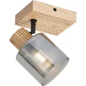 QAZQA Moderner Spot Holz mit Rauchglas Dreh- und Neigbar - Gracy