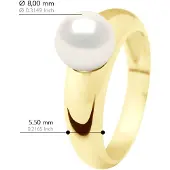 ATELIERS SAINT GERMAIN Armreifring – Gelbgold – echte Süßwasser-Zuchtperle, rund 8–9 mm