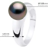 ATELIERS SAINT GERMAIN Armreif-Ring-Masse – echte Tahiti-Zuchtperlen rund 9–10 mm