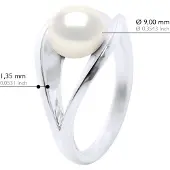 ATELIERS SAINT GERMAIN Ring echte Süßwasser-Zuchtperle Knopf 8-9 mm