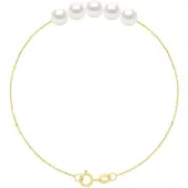 ATELIERS SAINT GERMAIN Armband – 5 echte Süßwasser-Zuchtperlen rund 6–7 mm