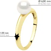 ATELIERS SAINT GERMAIN Armreifring – Gelbgold – echte Süßwasser-Zuchtperle, rund 6–7 mm