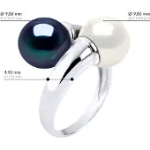ATELIERS SAINT GERMAIN Ring You & Me Bulk - 2 echte Süßwasser-Zuchtperlen rund 9-10 mm