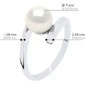 ATELIERS SAINT GERMAIN Armreif-Ring, echte Süßwasser-Zuchtperle, rund, 7–8 mm