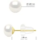 ATELIERS SAINT GERMAIN Ohrringe aus echten Süßwasser-Zuchtperlen, Knopfgröße 5–6 mm