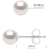 ATELIERS SAINT GERMAIN Ohrringe aus Weißgold 750 und echten japanischen zertifizierten Akoya-Zuchtperlen, rund, 5–6 mm