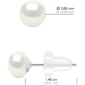 ATELIERS SAINT GERMAIN Ohrringe aus echten Süßwasser-Zuchtperlen, Knopfgröße 5–6 mm