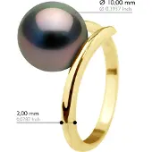 ATELIERS SAINT GERMAIN Armreifring – Gelbgold – echte Tahiti-Zuchtperle, rund, 10–11 mm