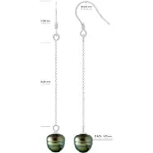 ATELIERS SAINT GERMAIN Hängende Ohrringe – echte Tahiti-Zuchtperlen, eingekreist, 8–9 mm