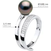 ATELIERS SAINT GERMAIN Ringschmuck - Echte Tahiti-Zuchtperle, rund 8-9 mm