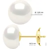 ATELIERS SAINT GERMAIN Ohrringe aus Gelbgold 375 und echten Süßwasser-Zuchtperlen, Knopfgröße 10–11 mm
