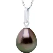 ATELIERS SAINT GERMAIN Anhänger Gelenkfaden Weißgold 750 und echte Tahiti-Zuchtperle Birne 8-9 mm