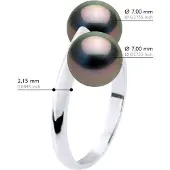 ATELIERS SAINT GERMAIN Ring You & Me – 2 echte Tahiti-Zuchtperlen rund 8–9 mm