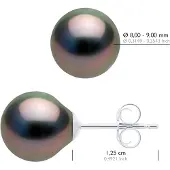 ATELIERS SAINT GERMAIN Ohrringe aus Silber 925 und echten Tahiti-Zuchtperlen, oval 8-9 mm