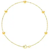 ATELIERS SAINT GERMAIN Armband – 5 echte Süßwasser-Zuchtperlen rund 4–5 mm