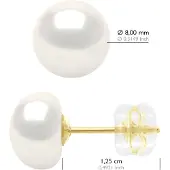 ATELIERS SAINT GERMAIN Ohrringe aus Gelbgold – echte Süßwasser-Zuchtperlen, Knopf 8–9 mm
