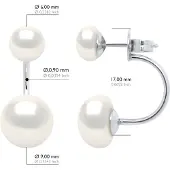 ATELIERS SAINT GERMAIN Ohrringe Duo Echte Süßwasser-Zuchtperlen Knopf 6 und 9 mm