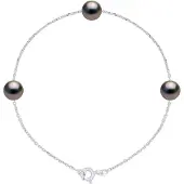 ATELIERS SAINT GERMAIN Armband TRIO - 3 echte Tahiti-Zuchtperlen, rund 7-8 mm