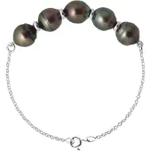 ATELIERS SAINT GERMAIN Armband mit 5 echten Tahiti-Zuchtperlen im Kreis von 8–9 mm