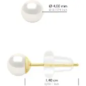 ATELIERS SAINT GERMAIN Ohrringe Gelbgold 750 - Echte Süßwasser-Zuchtperlen rund 4-5 mm