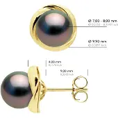 ATELIERS SAINT GERMAIN Ohrringe – Gelbgold – echte Tahiti-Zuchtperlen rund 7–8 mm