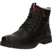Mustang Herren Stiefelette mit gemusterter Sohle 15M0081002, Größe:45 EU, Farbe:Schwarz