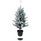 Christmas Decoration Tannenbaum künstlich im Topf 60cm Grün / Weiß