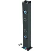 Inovalley HP58BTH Sound Tower Lautsprecher schwarz, Bluetooth 4.1, 60 W (4x15 W), FM-Radio, AUX-IN, USB & microSD, LED-Musiklicht, Fernbedienung