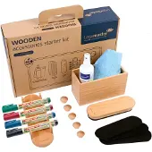 Legamaster Whiteboard Zubehör Set WOODEN, 17-teilig, für magnethaftende & beschriftbare Whiteboards, FSC-zertifiziertes Buchen-Naturholz