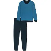 Schiesser Schlafanzug "Uncover Nightwear" 2 tlg. Langarm, Rundhals-Ausschnitt, Single Jersey-Qualität, weich