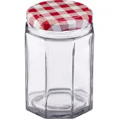 Westmark 6er Set 288ml 6eck Gläser, m. Herz-Dekor Deckel, 63 mm