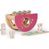 Chicco Jardin des lapins – Pädagogisches Holzspielzeug mit bunten Hasen 1 cm