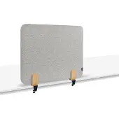 Legamaster Akustik-Tischtrennwand Elements, PET-Kern, Stoffoberfläche pinnbar, inkl. 2 Tischklemmen, B 800 x H 600 x T 21 mm, quiet grey