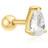 Ania Haie - SINGLE EARRING - PEARL BARBELL - gold