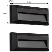 LINDBY LED-Außenwandleuchte Peker, schwarz, 2er-Set, PC