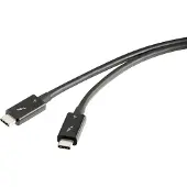 Renkforce Thunderbolt-Kabel Thunderbolt 4 Thunderbolt (USB-C) Stecker, Thunderbolt (USB-C) Stecker 0.80 m Schwarz