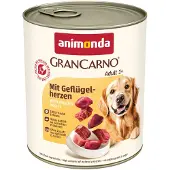 Animonda GranCarno Schweinefleisch mit Geflügelherzen für Hunde 12x800 g