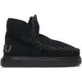 Mou für Damen. MU.FW411001A Lederstiefeletten Eskimo bold glitter logo schwarz (41), Wohnung, Keine, Lässig