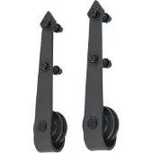 vidaXL Schiebetürbeschlag-Set 183 cm Stahl Schwarz