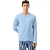 Mey Langarm-T-Shirt Serie Solid Night Far Blue | Größe XL