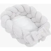 Meowbaby Bearly Babynest mit geflochtenem Schutz, Offwhite