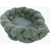 Meowbaby Aesthetic Babynest mit geflochtenem Schutz, Olive Green