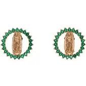 NAEMI Women Earrings in Rose Gold Green | Gr.: onesize