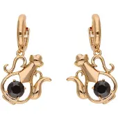 NAEMI Women Earrings in Rose Gold Black | Gr.: onesize