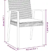 vidaXL 5-tlg. Garten-Essgruppe mit Kissen Poly Rattan und Stahl