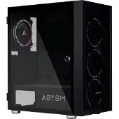 Abysm Danube Kamp Black, Tower, PC, Schwarz, ATX, ITX, micro ATX, ABS, SPCC, Gehärtetes Glas, Gaming