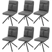 MCW 6er-Set Esszimmerstuhl MCW-G58, Küchenstuhl Stuhl, drehbar Auto-Position Textil/Stoff grau