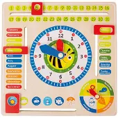 Small Foot Leather Board Datum - Zeit Und Jahreszeiten